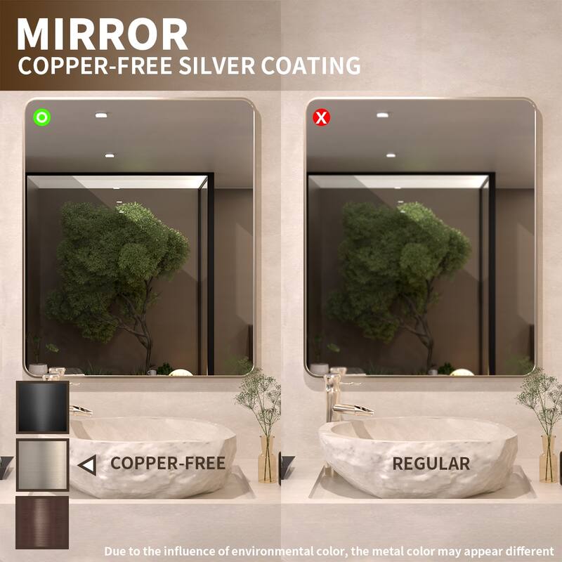 24/30/42/48/60 inch Rectangle Frameless Wall Mounted Bathroom Vanity Mirror