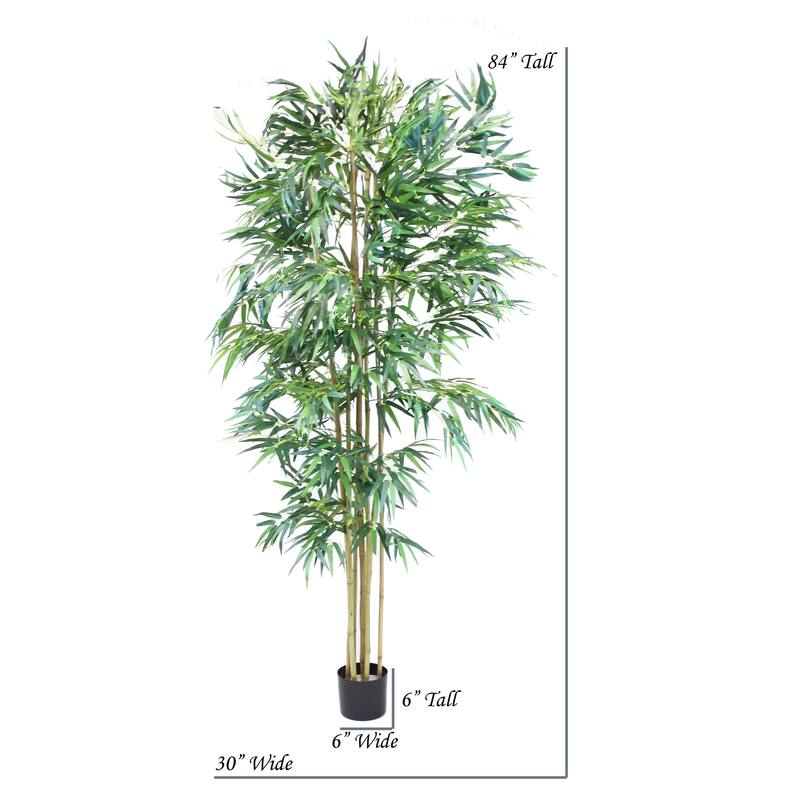 The Mod Greenhouse 60" Artificial Real Touch Bamboo Tree in Black Matte Planter's Pot