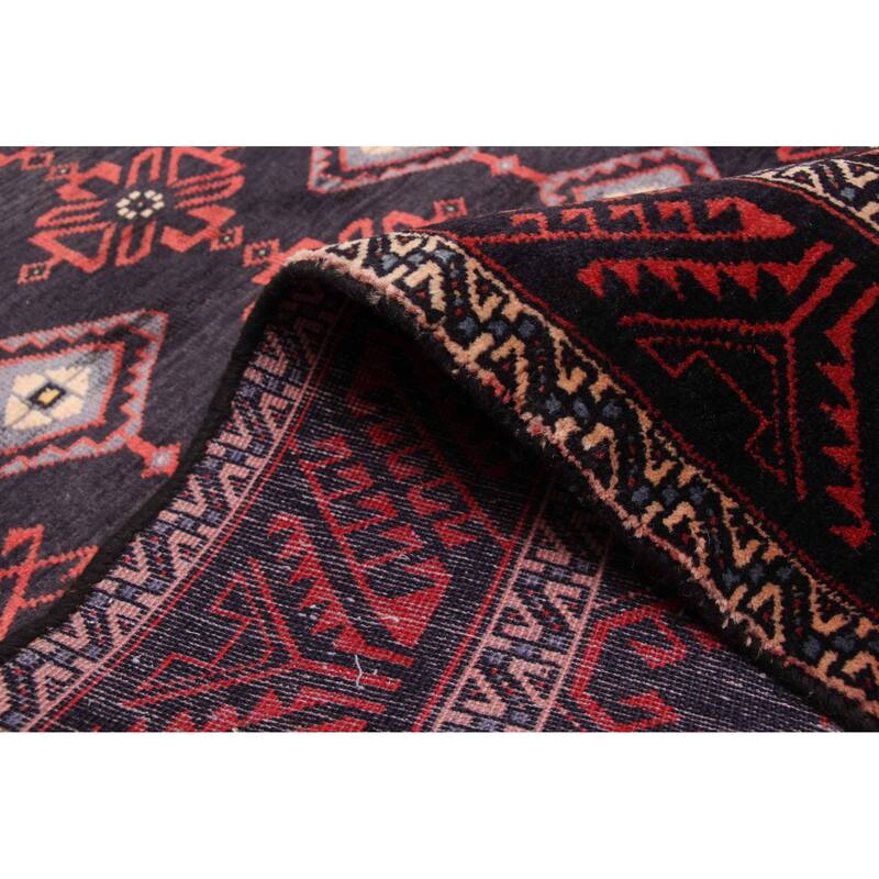 ECARPETGALLERY Hand-knotted Melis Vintage Dark Navy Wool Rug - 4'8 x 9'7