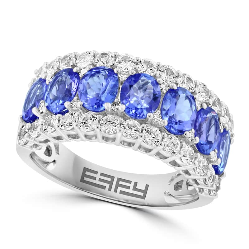 EFFY 14K Gold Diamond White Sapphire Tanzanite Ring