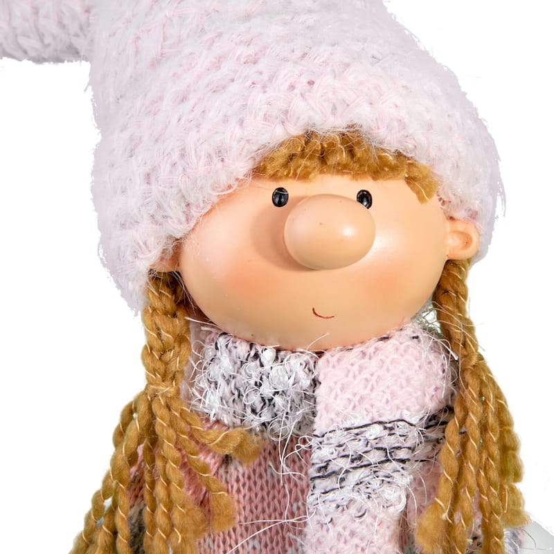 Girl in Pink Hat Fabric Christmas Decoration - N/A