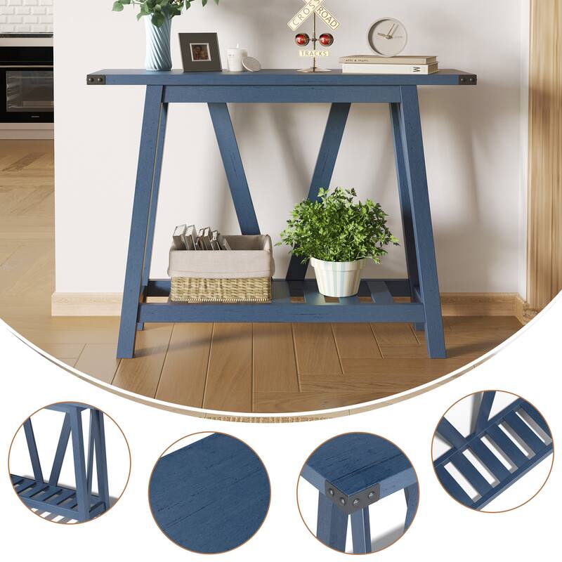 VredHom Console Table Sofa Table Entryway Table with Storage Shelf
