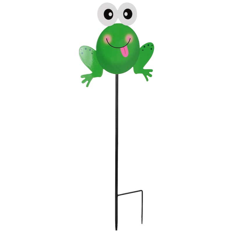 Frog Metal Outdoor Garden Stake - 23"
