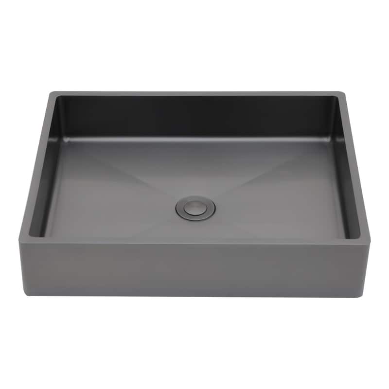 19x15 in. Bathroom Vessel Sink Vanity Wash Basin in Stainless Steel