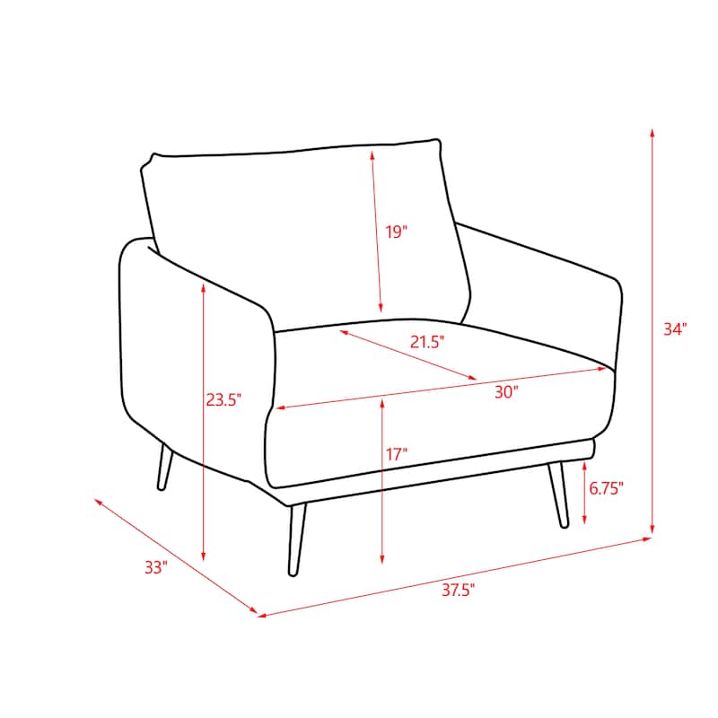 Karaka 37.5"W Oversized Armchair Leisure Sofa Accent Chair (Set of 2)
