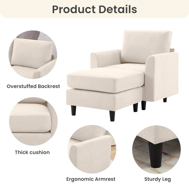 Snow Velvet Sectional Sofa