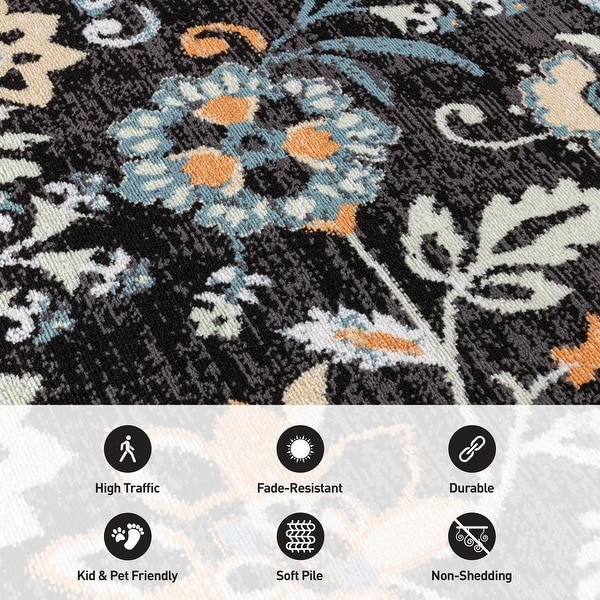 World Rug Gallery Contemporary Vine Floral Area Rug - On Sale