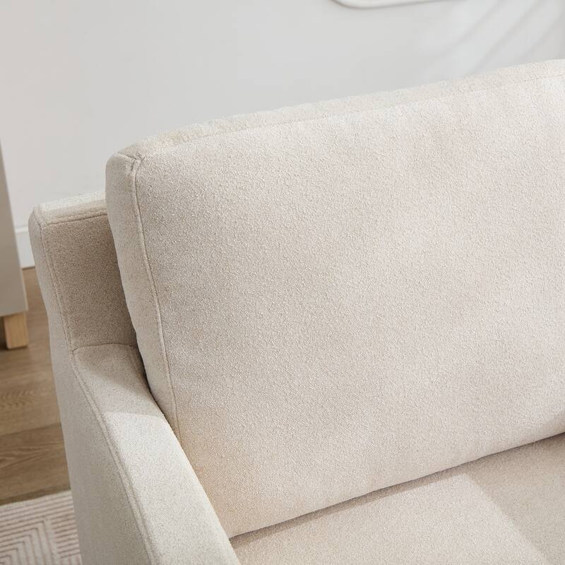 Modern 29.92" Chenille 360° Swivel Accent Chair with Solid Wood Frame and Removable Back Cushion