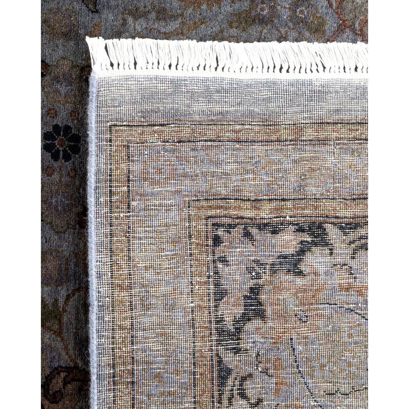 Overton Hand Knotted Wool Vintage Inspired Modern Contemporary Overdyed Gray Area Rug - 8' 2" x 10' 5"