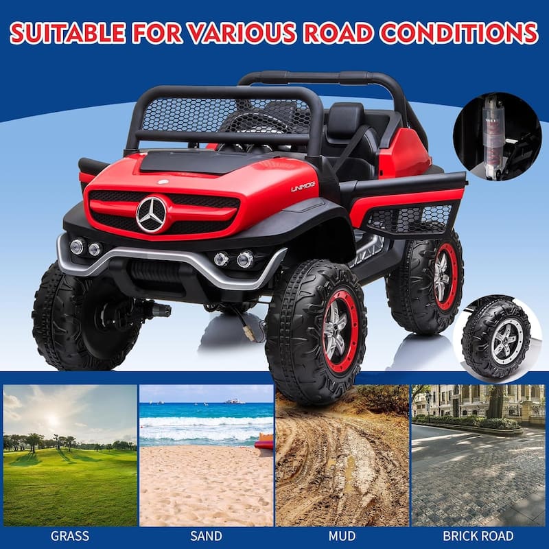 24V Ride On Truck Car for Kids 2 Seater Licensed Mercedes Benz Toddles Electric Car