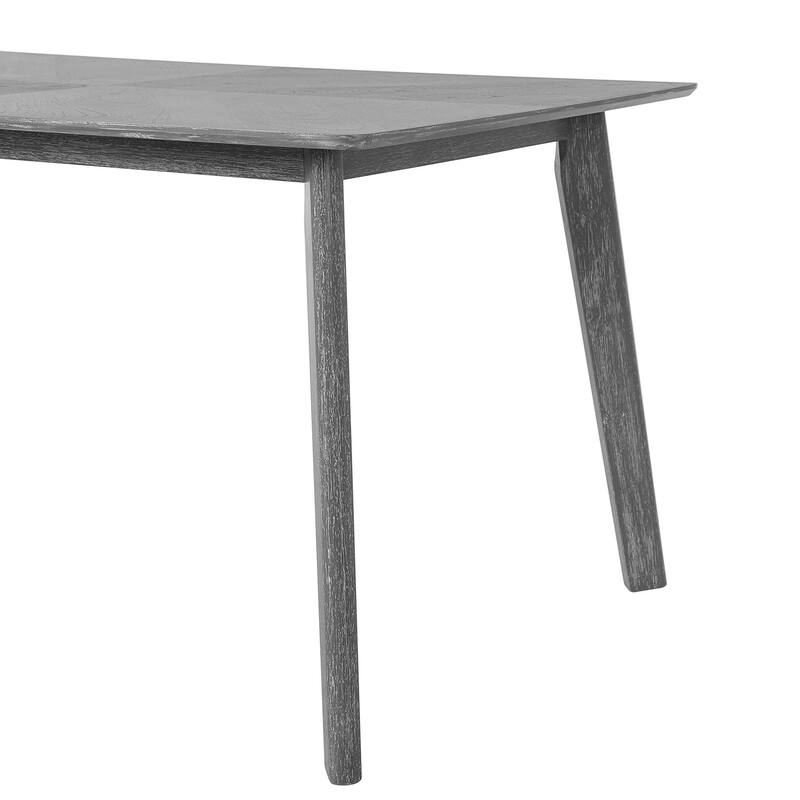 Retro Rubberwood Dining Table - Seats 6 - Farmhouse Style