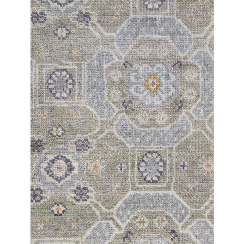 Pasargad Home Khotan Hand-Knotted Salmon/Ivory Wool Area Rug - 8' 1'' X 9'11''