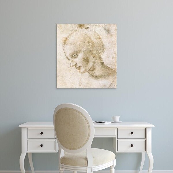 Easy Art Prints Leonardo da Vinci's 'Study of a woman's head' Premium Canvas Art