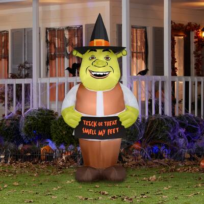 Gemmy Airblown Inflatable Shrek w/Boo Banner S LG Universal , 6.5 ft Tall