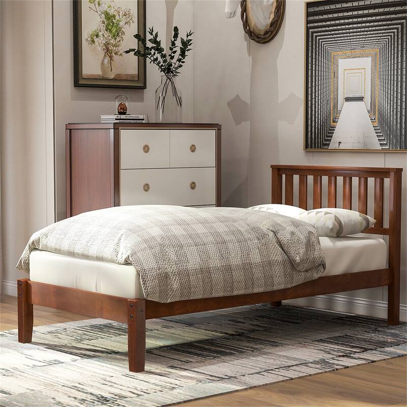 Copper Grove Seroe Twin Wood Platform Bed - Walnut