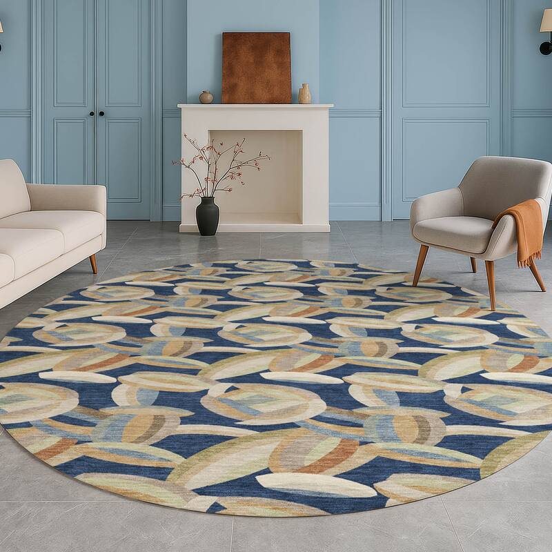 Machine Washable Indoor/ Outdoor Modern Heli Chantille Rug