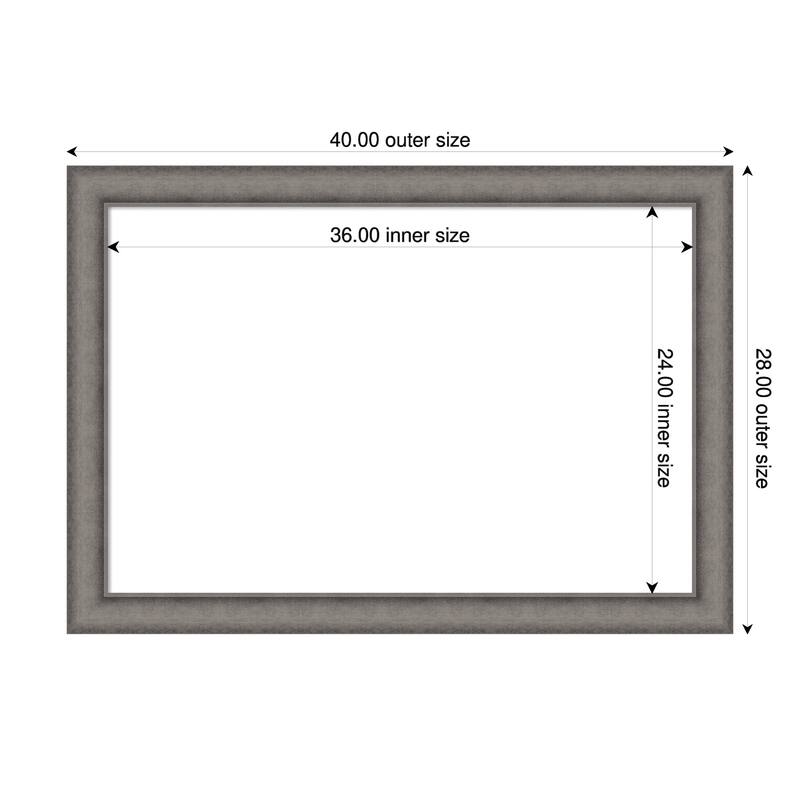 Amanti Art Burnished Concrete Framed Dry Erase Magnetic Board - 40 x 28 in