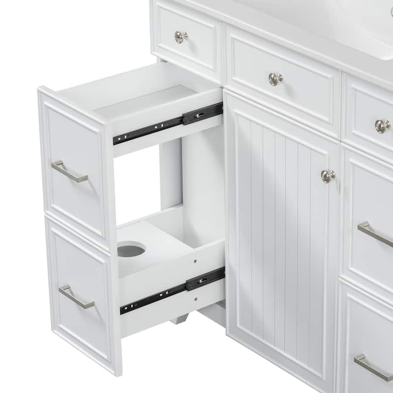 Roomfitters 36" Bathroom Vanity with Ceramic Sink, Solid Wood Frame, Soft Close Doors and 3 Drawers