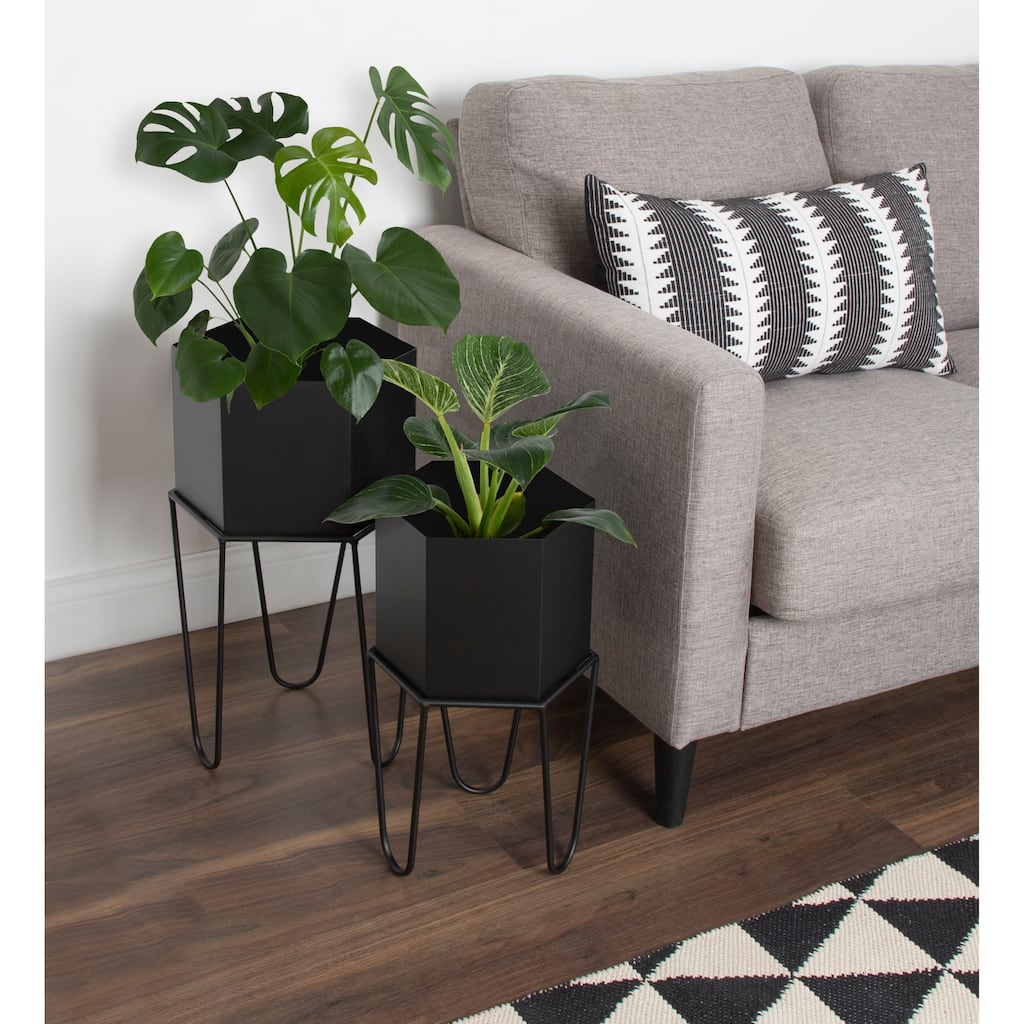 Kate and Laurel Jarvan Metal Freestanding Planter Set - 2 Piece