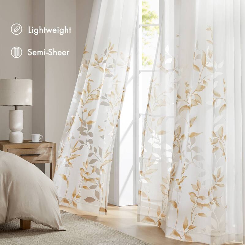 Madison Park Vera Burnout Printed Curtain Panel Single