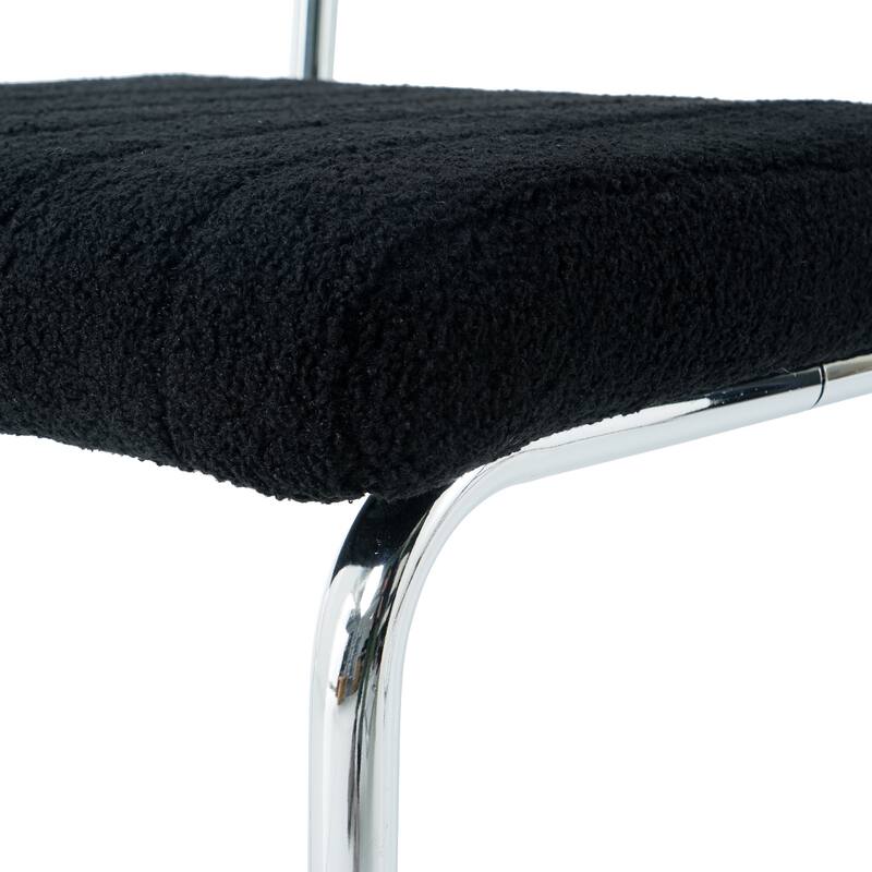 Modern simple light luxury dining chair Black chair Family bedroom stool back Dressing chair Student chair Metal legs (s