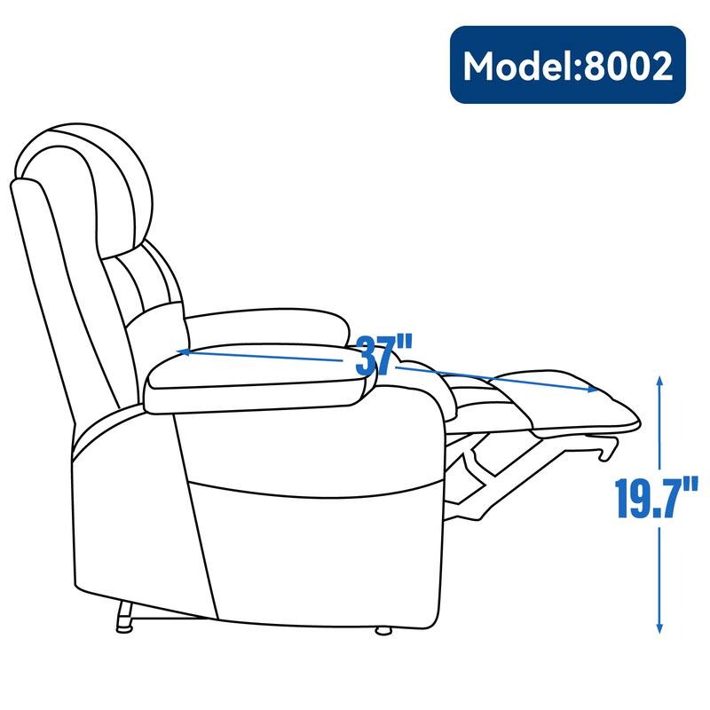 Dual Motor Power Lift Recliner Chair, Heavy Duty Motion Mechanism with 8-Point Vibration Massage and Lumbar Heating