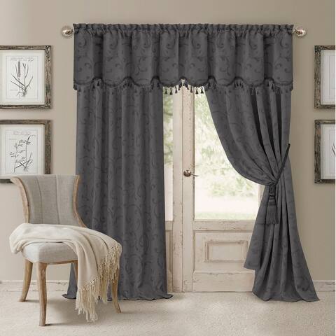 Elrene Mia Jacquard Blackout Scallop Window Valance - 52" w x 19" l