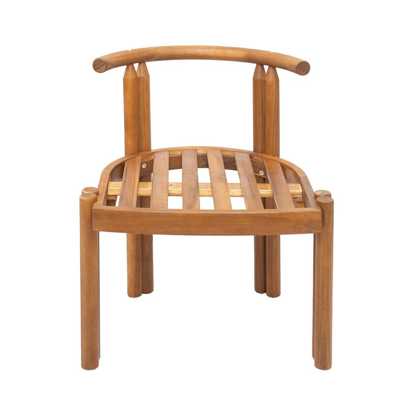 Christopher Knight Home - Modern Outdoor Dining Set with Cushioned Armless Chairs in Teak Finish (9-Piece Set)