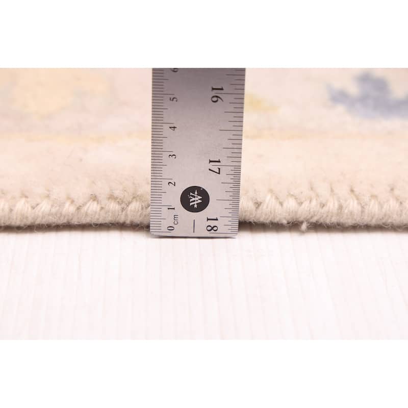 ECARPETGALLERY Hand-knotted Royal Oushak Ivory Wool Rug - 9'9 x 13'9