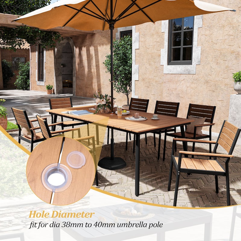 VredHom 9-Piece Outdoor Patio Dining Table Set with Stackable Chairs - Set of 9