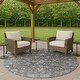 preview thumbnail 21 of 118, Machine Washable Indoor/ Outdoor Traditional Border Chantille Rug Gray - 8' x 8'