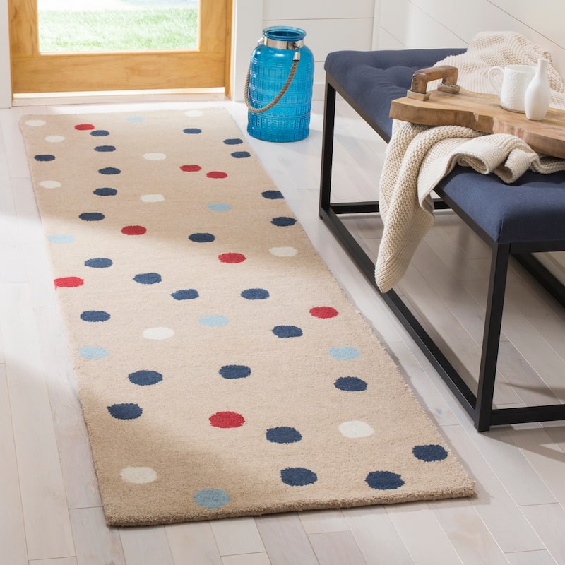 Martha Stewart by SAFAVIEH, Confetti Dot Wool Rug - 2'3"x8' Runner - Tobacco Leaf