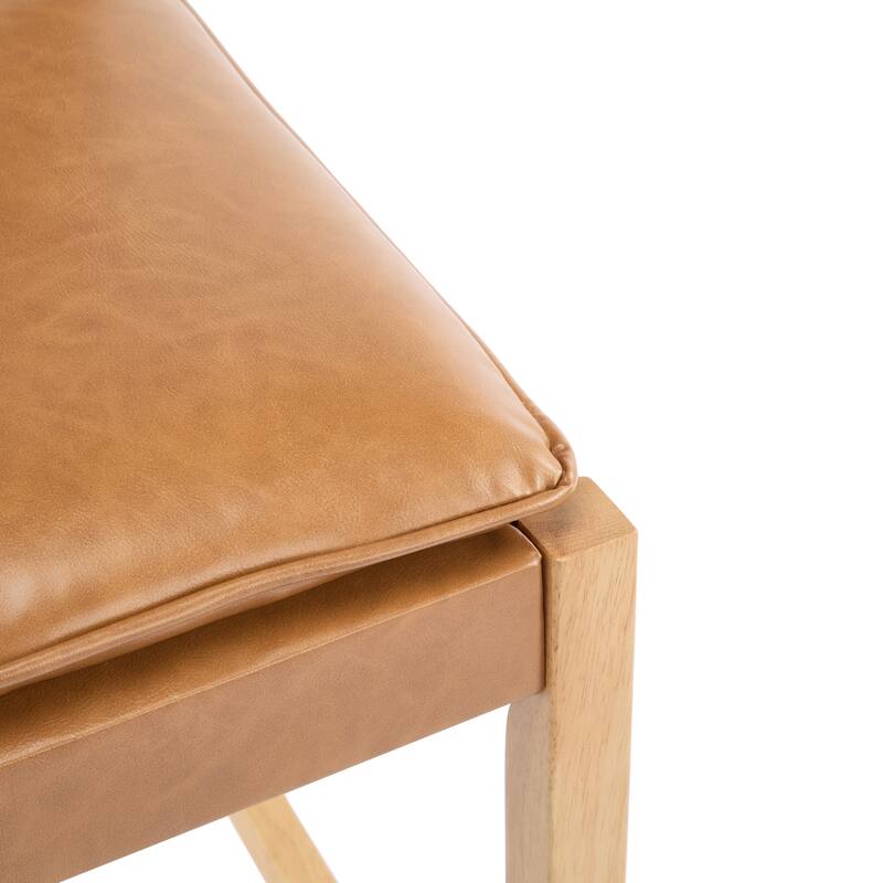 Christopher Knight Home - Rieti Industrial-Inspired Barstool Set with Crossback PU Upholstery and Wooden Frame