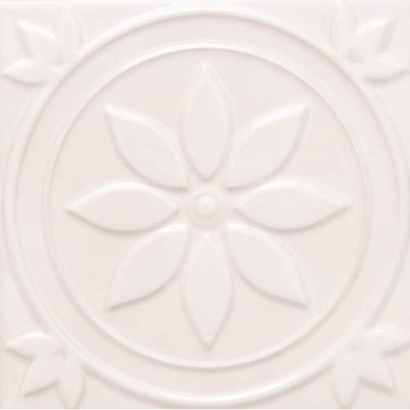 The Tile Life Coat of Arms 5.9x5.9 Hueso Glossy Textured Ceramic Wall Tile