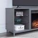 preview thumbnail 14 of 38, Brighton 60 In. Fireplace Storage Media Console Cabinet