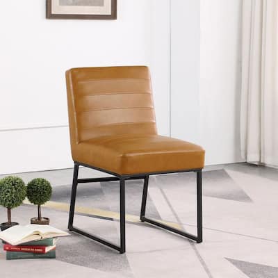 HomePop Channeled Upholstery Dining Chair on metal frame -Single Pack