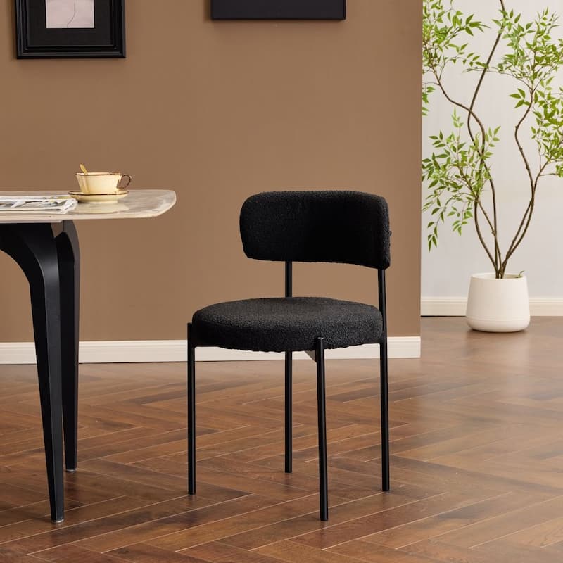 Boucle Beacon Modern Accent Dining Side Chair (Set of 2)