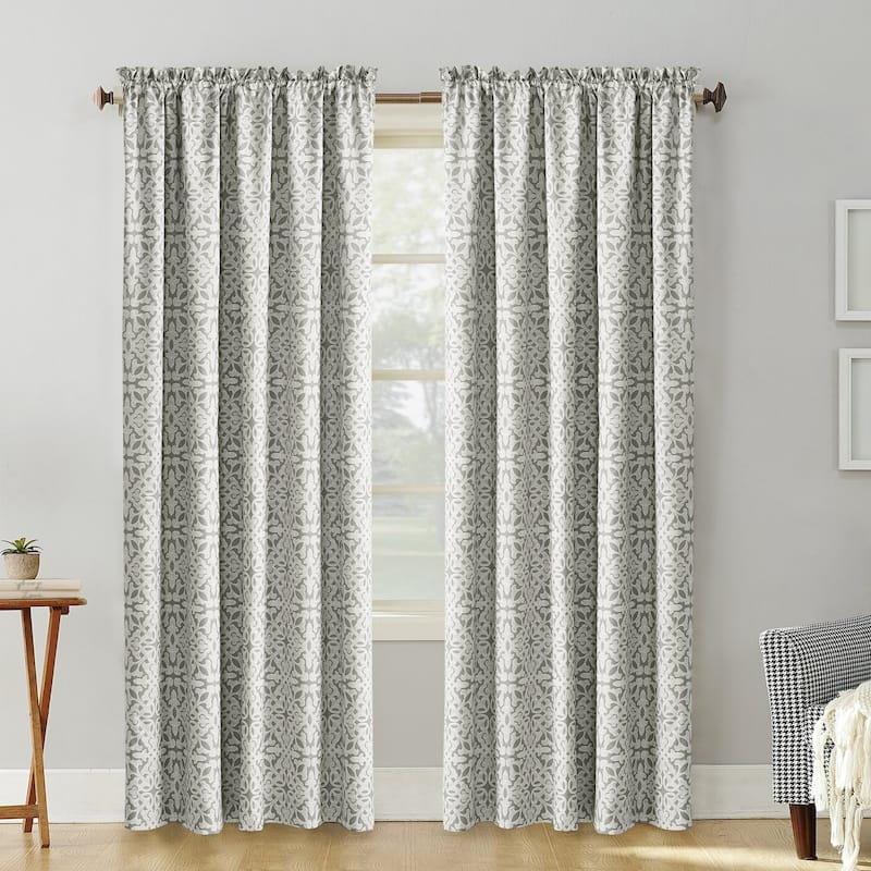 Serenta Bellamy Printed 2-Piece Curtain Set - 60" x 84" - Taupe