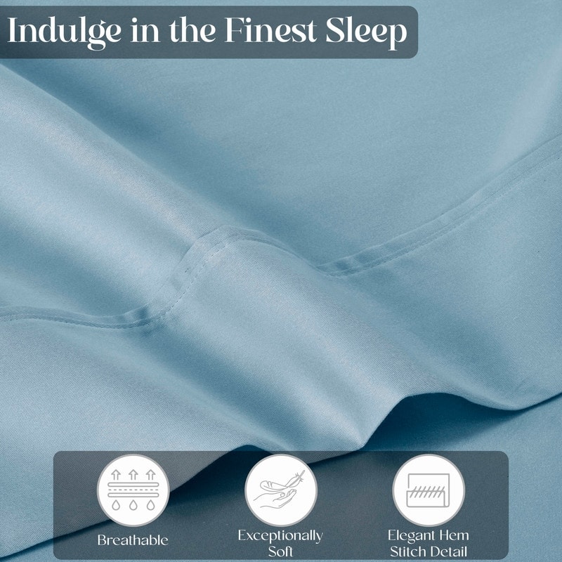 Superior Cotton Blend Solid 1500 Thread Count Deep Pocket Bed Sheet Set