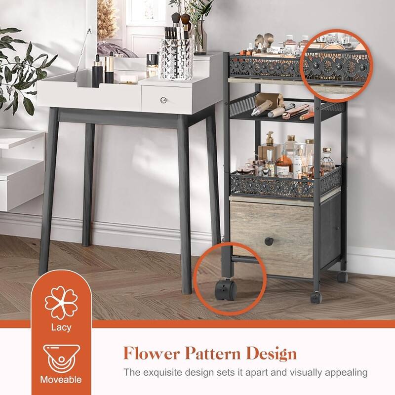 Makeup Organizer, Floor Skincare Organizers, Make Up Organizers - ‎12"D x 15"W x 31.5"H