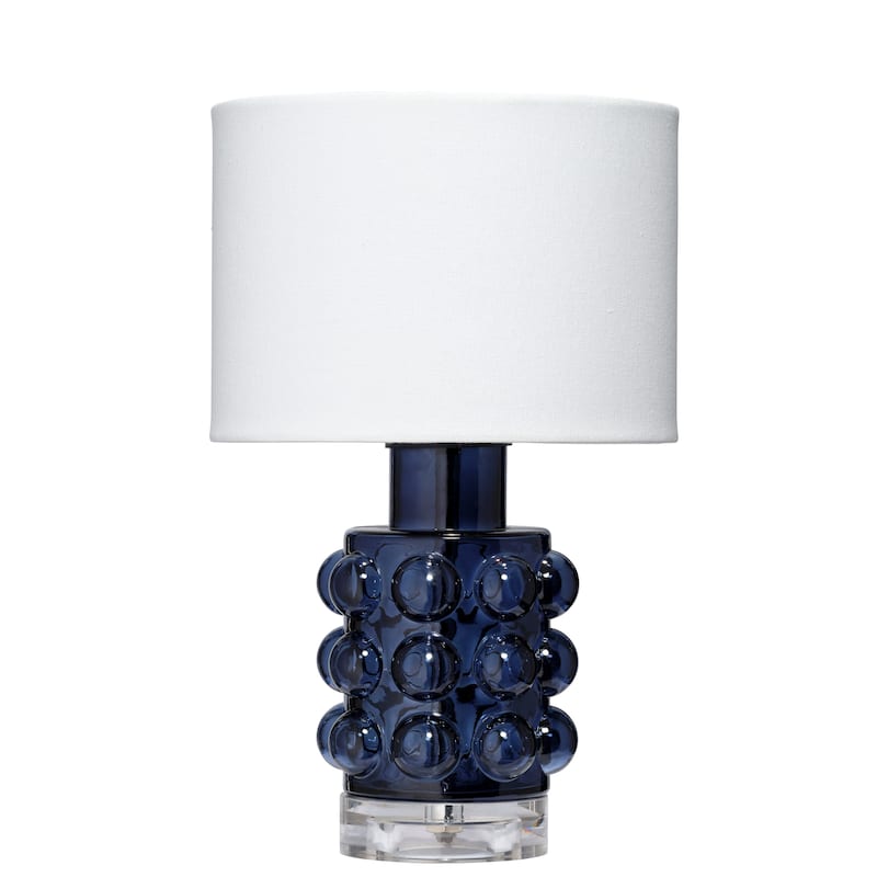 Alden Decor Athena 11.25 inch Glass Table Lamp - Blue