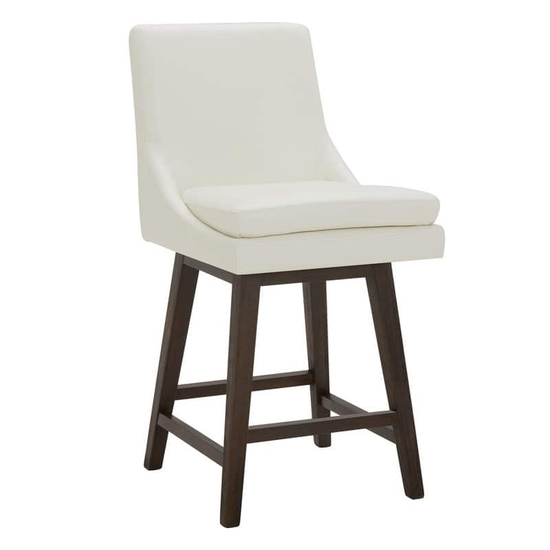 Spruce & Spring Luca Counter Height Swivel Barstool with Solid Wood Legs