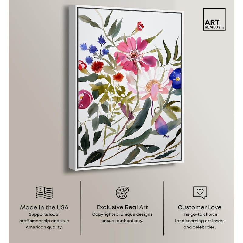 Watery Petals I Canvas by Art Remedy
