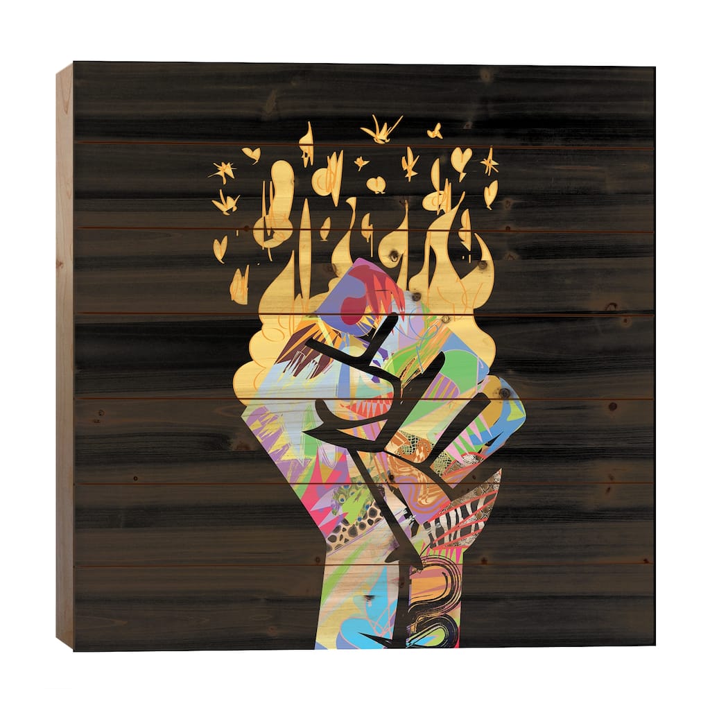BLM Print On Wood by TECHNODROME1 - Multi-Color