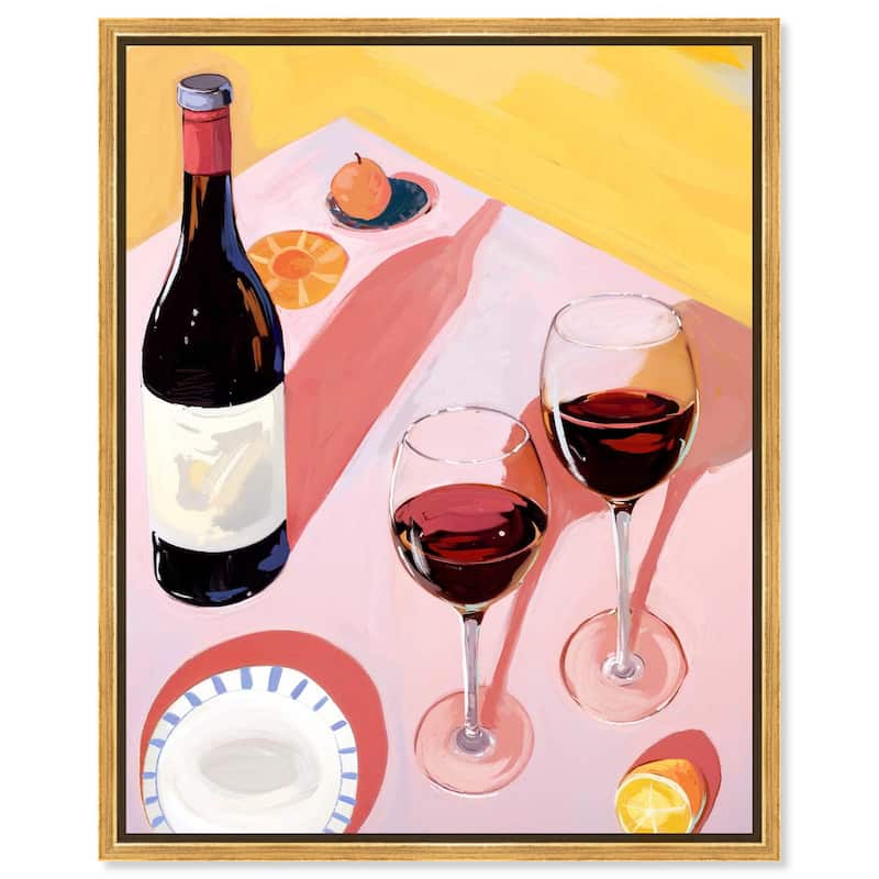 Summer Wine table Canvas by Art Remedy - Gold - 36" x 45"