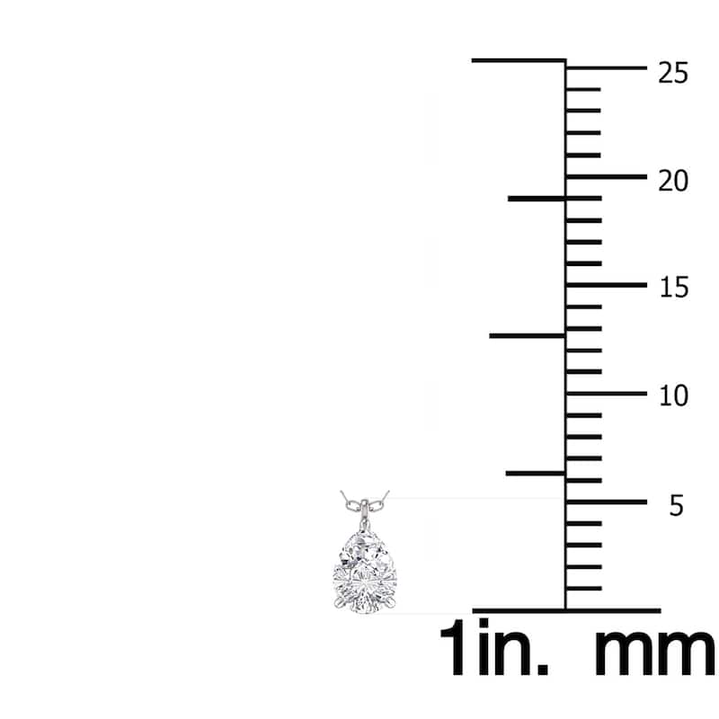 Marquee Lab Grown 1/4 Carat Pear Solitaire Diamond Pendant in 14K White Gold