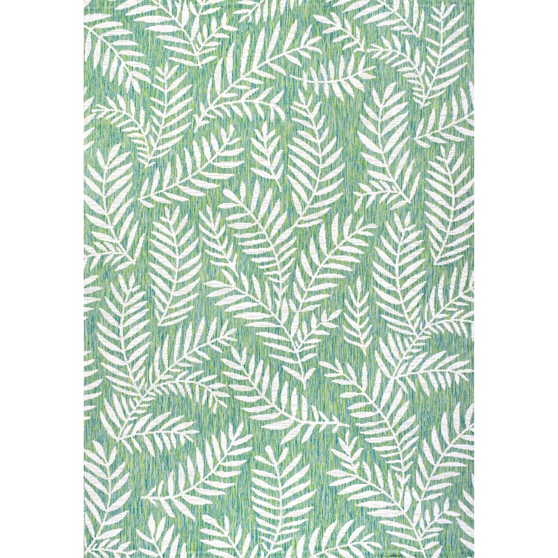 JONATHAN Y Galon Palm Frond Indoor/Outdoor Area Rug - 9 X 12 - Cream/Green