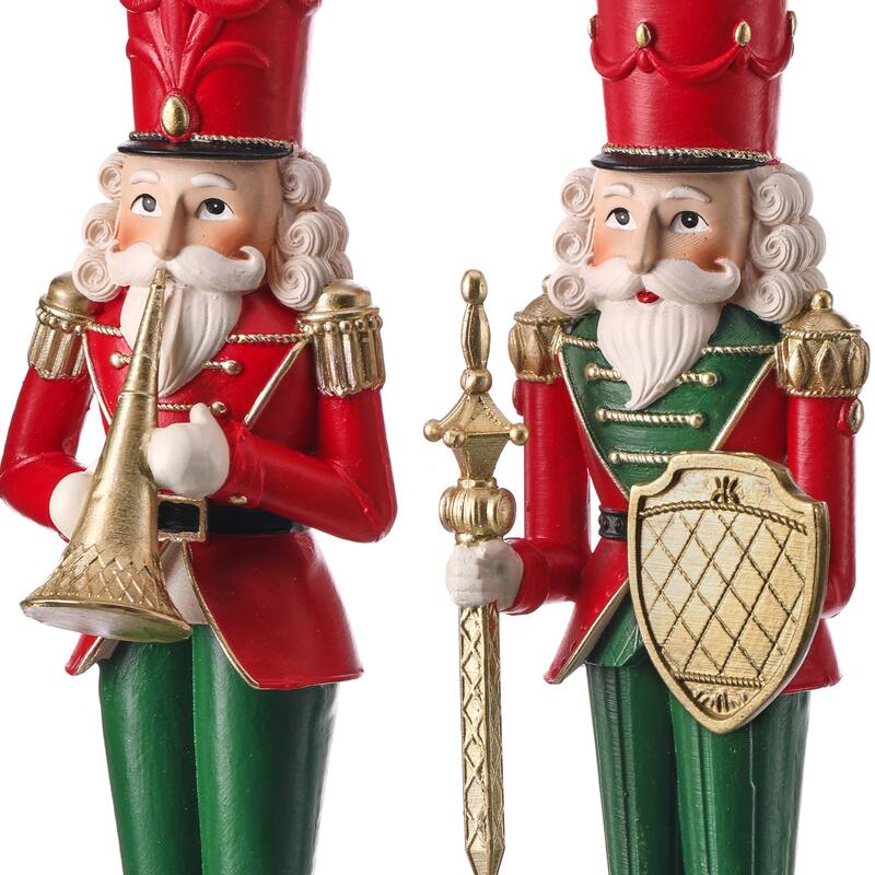 11.5" Resin Flocked Toy Soilder Set of 2