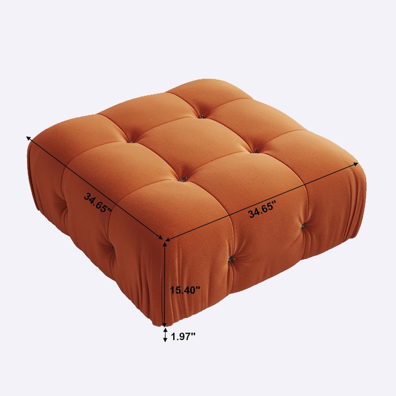 Minimalist Square Velvet Upholstery Ottoman