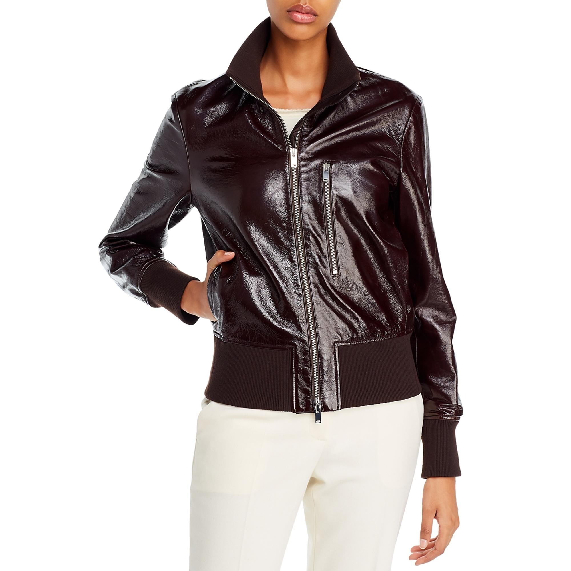 patent leather bomber jacket